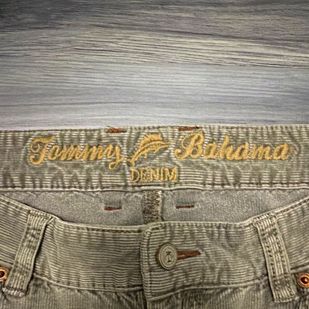 Tommy Bahama Denim Mens 36x32 Corduroy Pants Gray Tencel Stretch Straight Leg